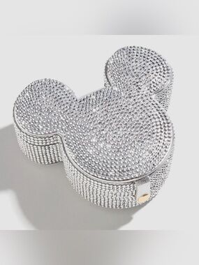 BaubleBar Crystal-Embellished Silver Mickey Head Jewelry Case